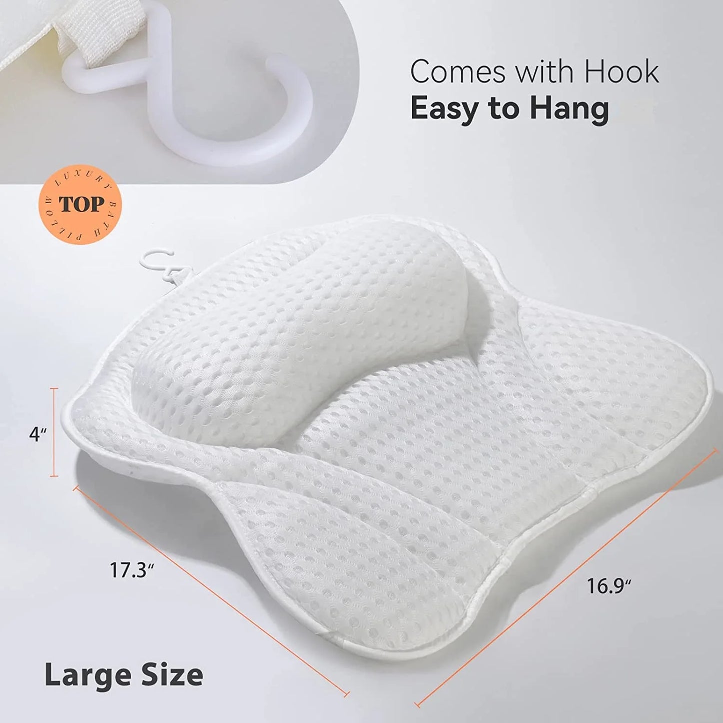 Luxury Bath Pillow Supports Neck and Back