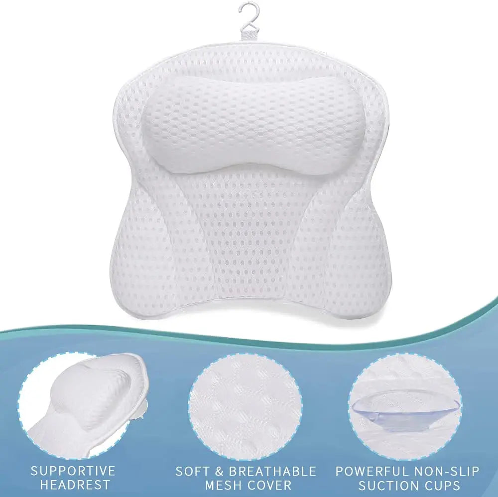 Oreiller de bain de luxe qui soutient le cou et le dos