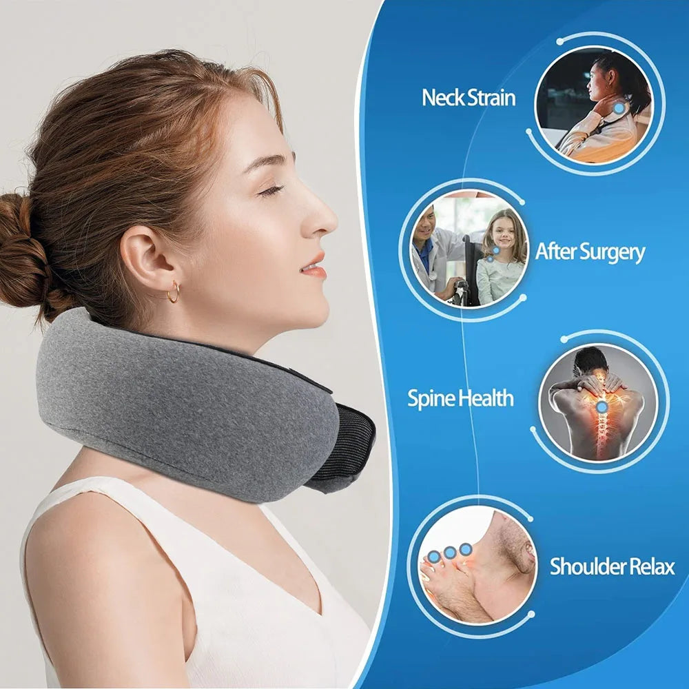 Almohada de viaje de espuma viscoelástica para el cuello