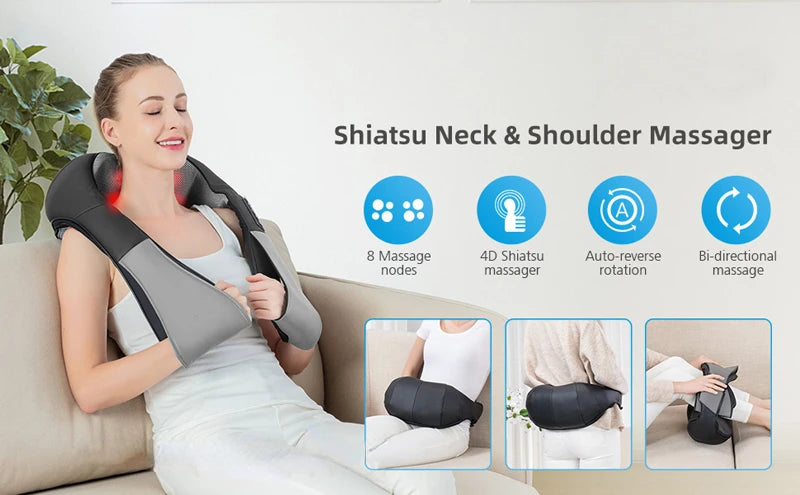 Massage Pillow for Neck and Shoulder Relief