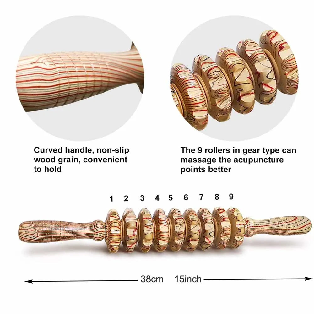 Rodillo de masaje de madera que reduce la celulitis rápidamente