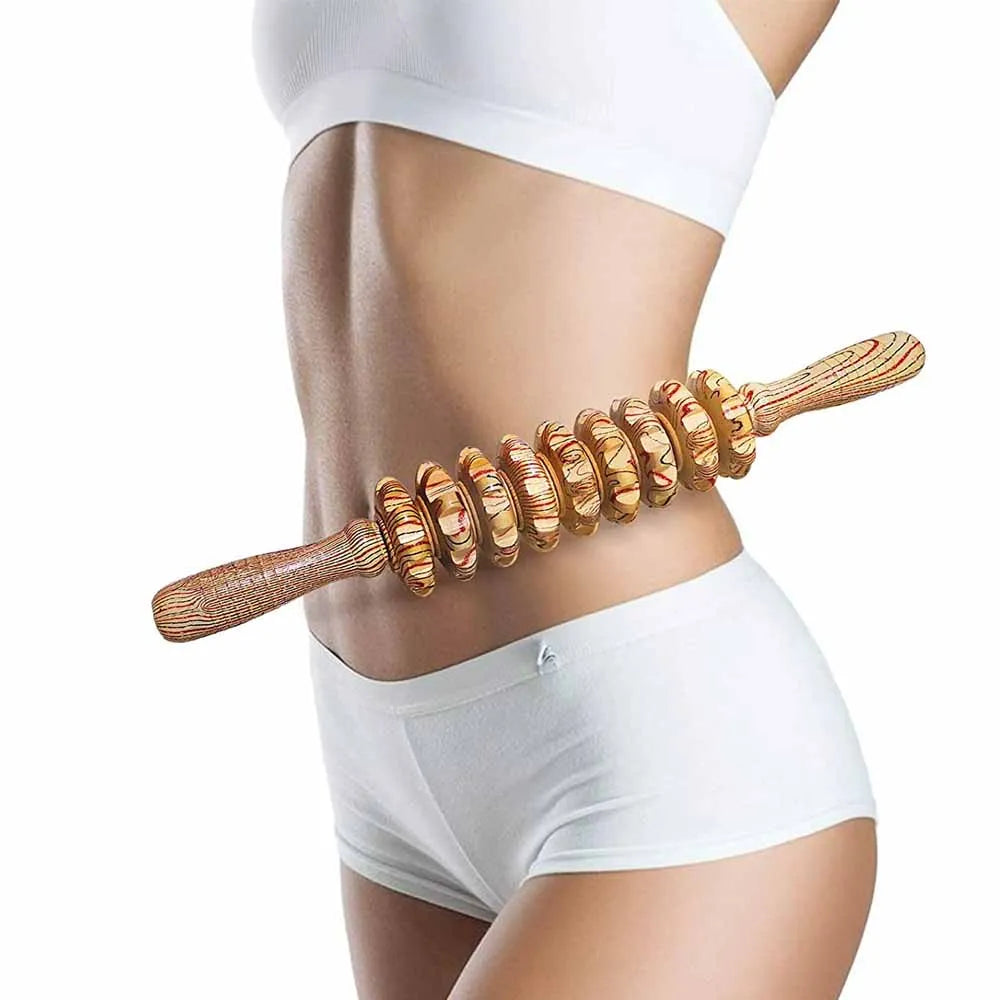 Rodillo de masaje de madera que reduce la celulitis rápidamente