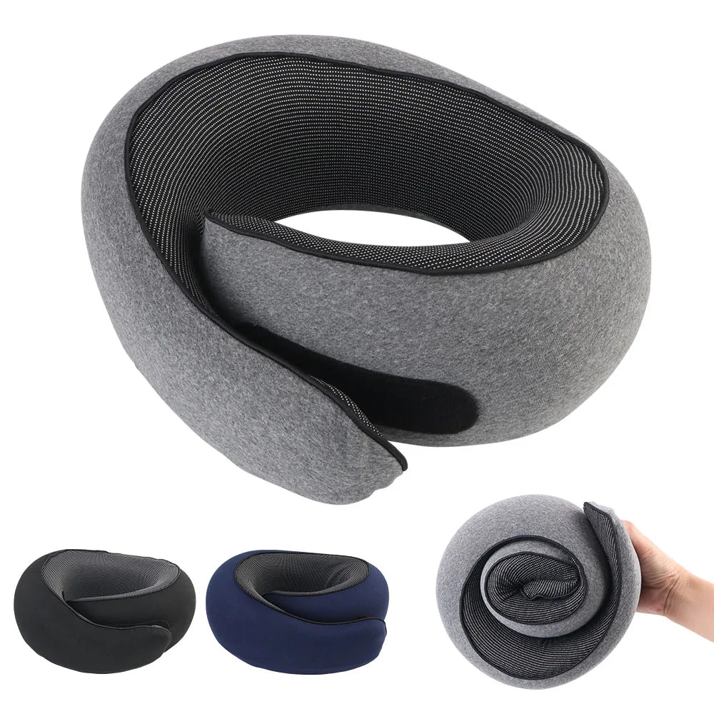 Almohada de viaje de espuma viscoelástica para el cuello