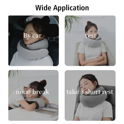 Almohada de viaje de espuma viscoelástica para el cuello