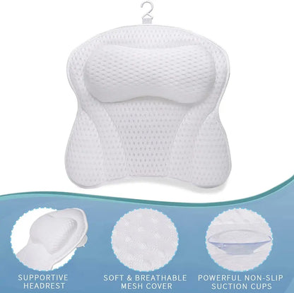 Luxury Bath Pillow Supports Neck and Back