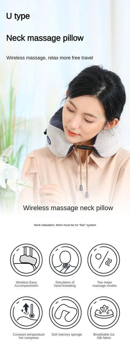 Almohada masajeadora de cuello portátil que alivia la tensión
